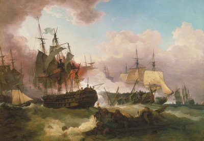 La battaglia di Camperdown da Philippe Jacques de Loutherbourg
